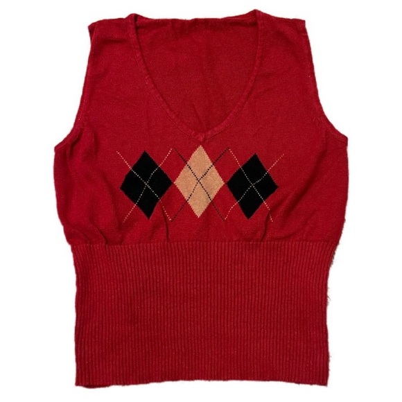 Sweaters - Sweater Vest Red Large